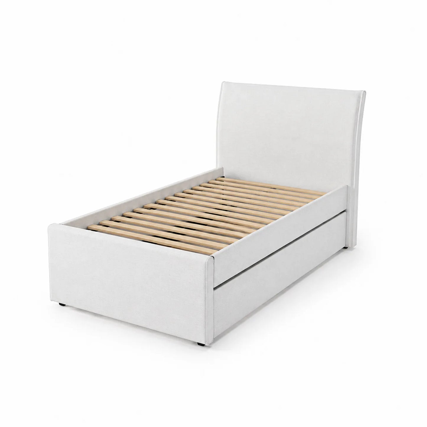 Lit simple en bois et tissu