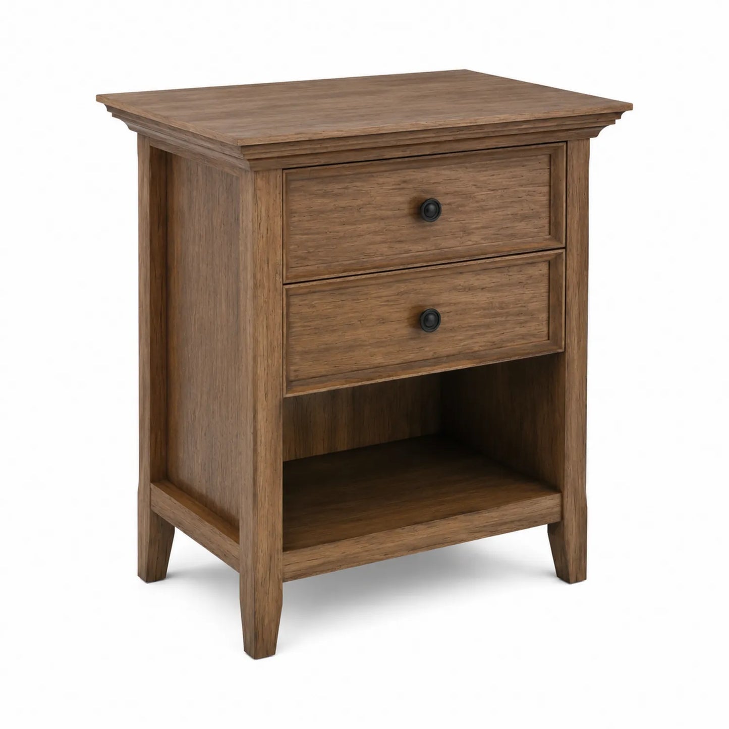 Table de chevet en bois avec tiroirs en chêne