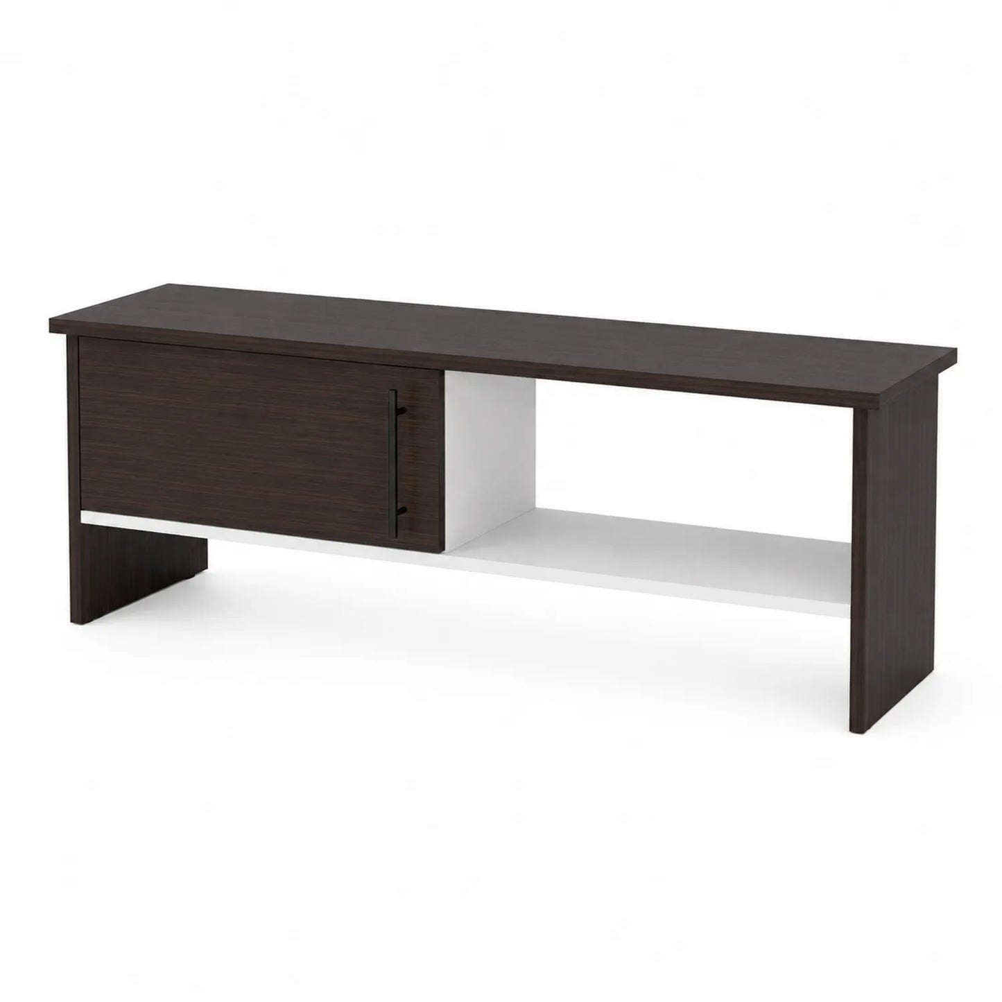 Meuble TV en bois Brun et Blanc 120x40x45 cm
