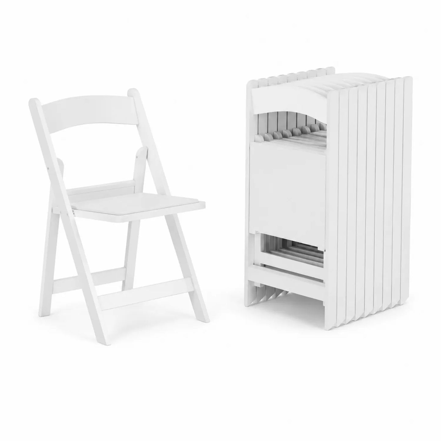 Lot de 8 chaises pliantes en bois Blanc