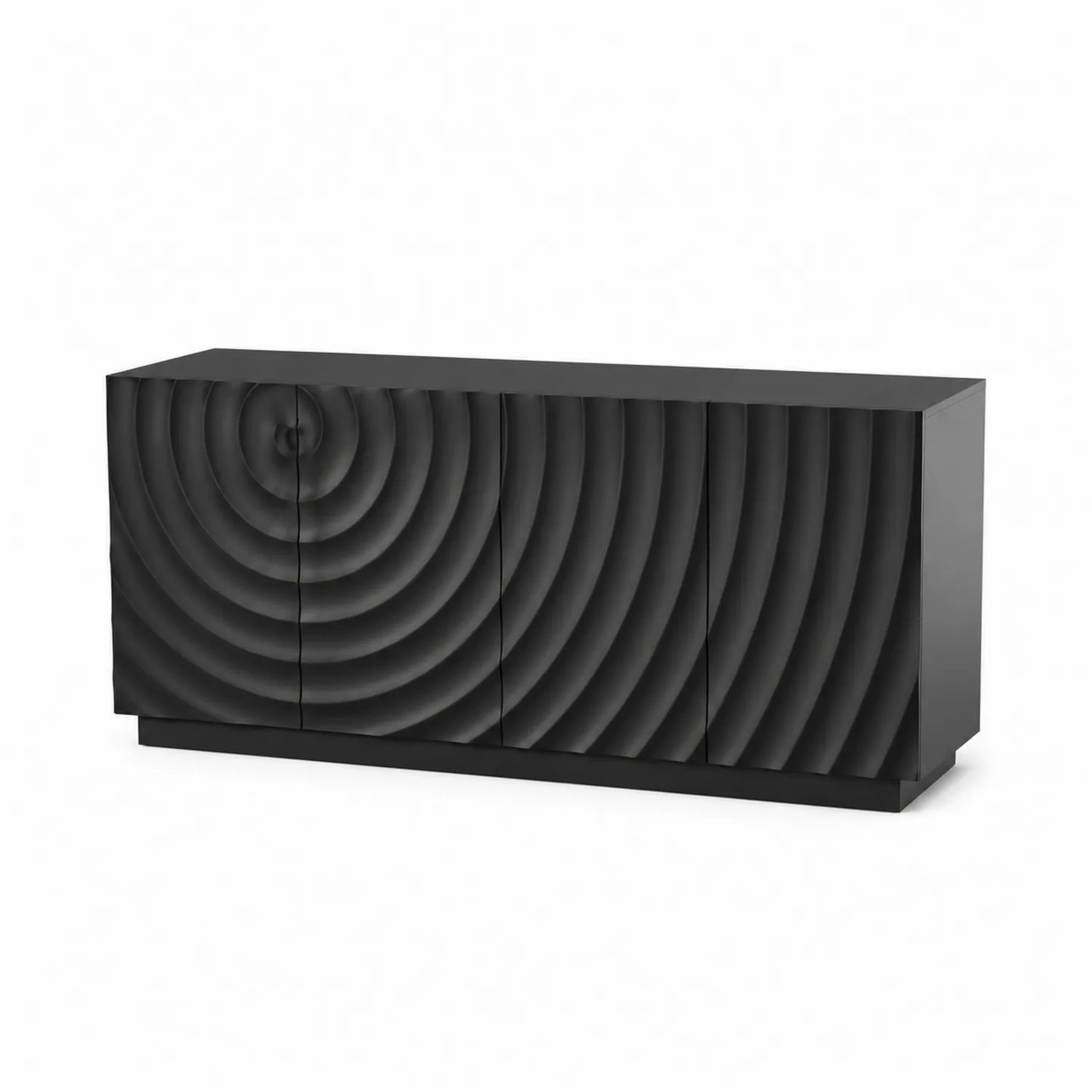 Buffet rectangulaire 4 portes en MDF noir