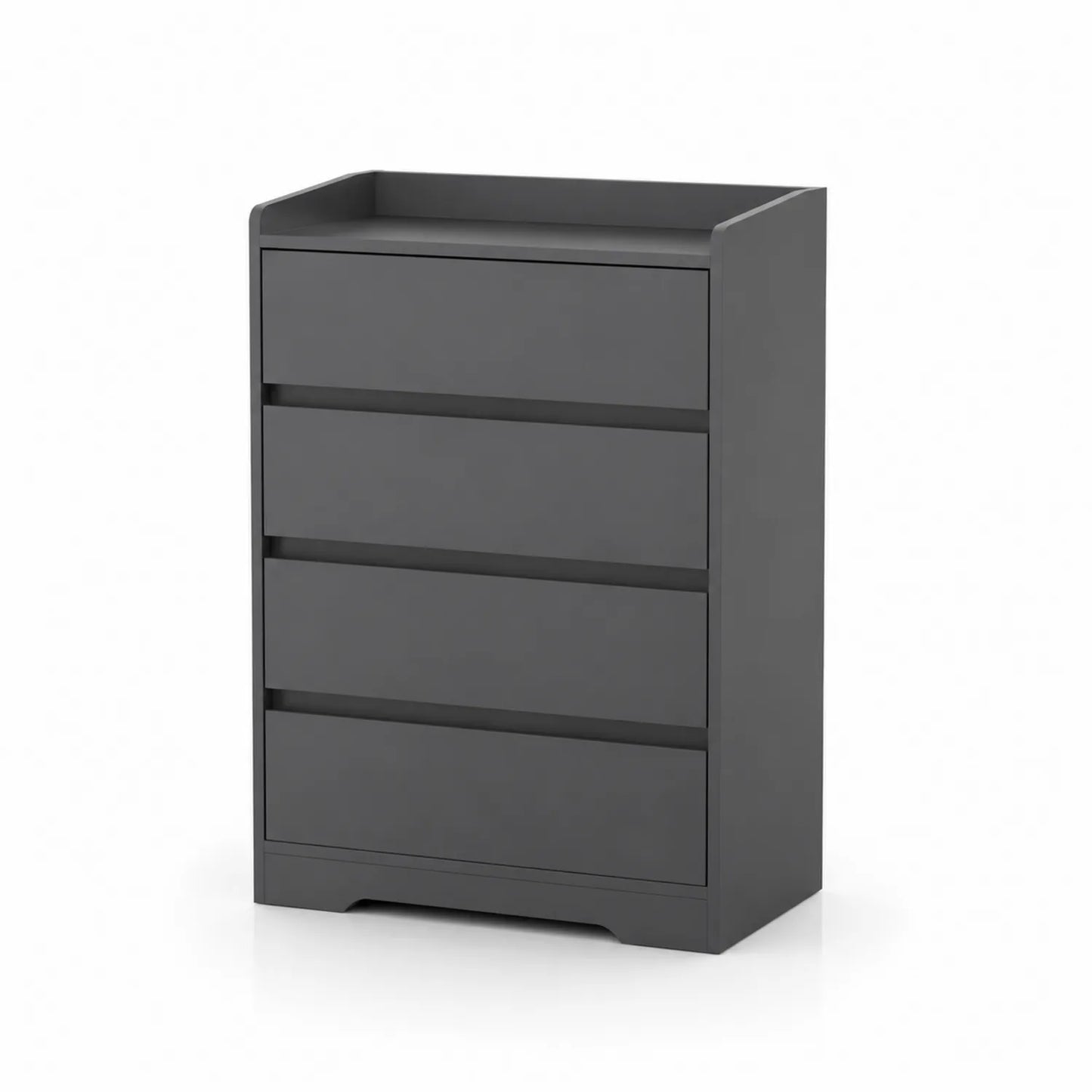 Commode en bois 4 tiroirs Gris foncé 90x60x40 cm