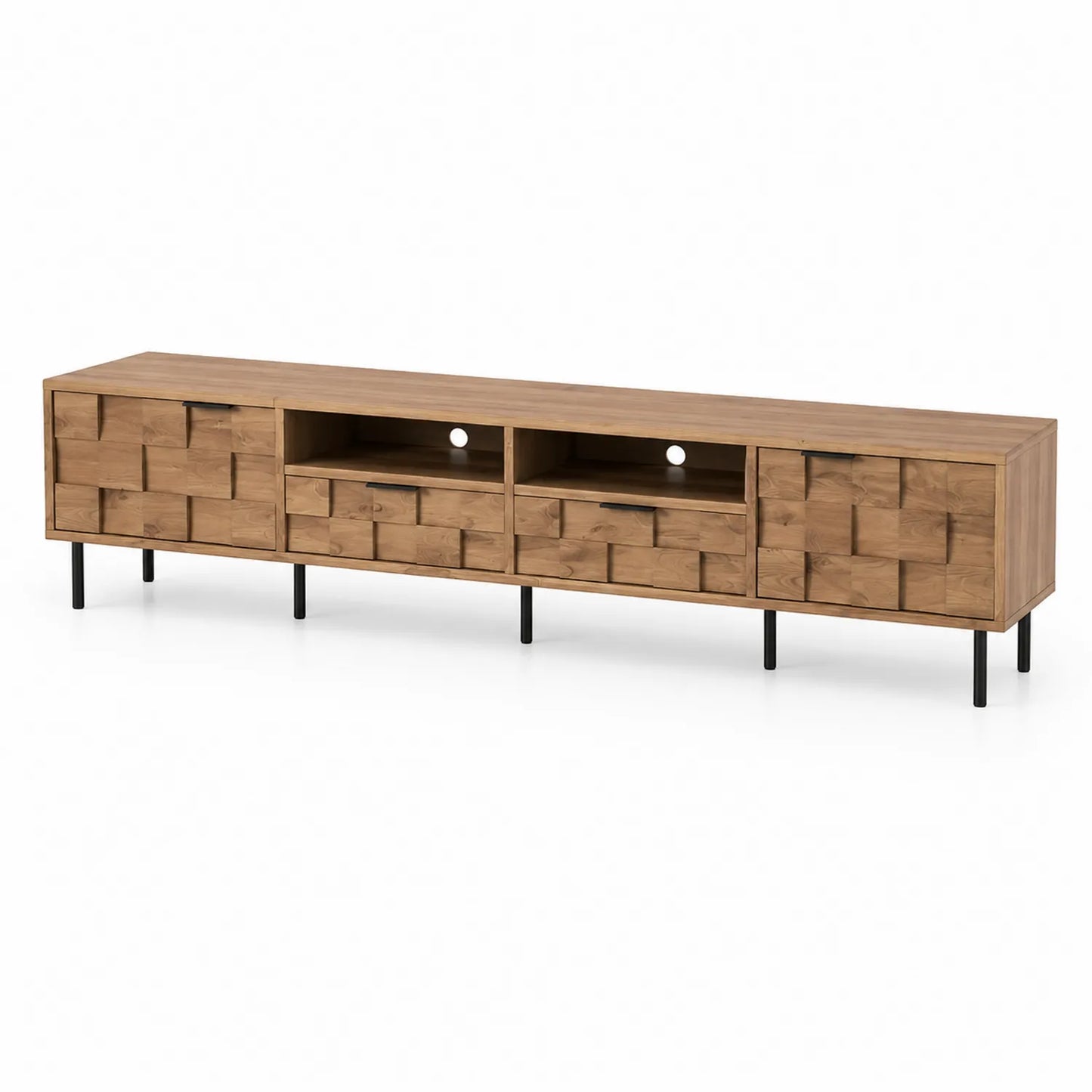 Meuble TV en Bois avec Pieds Métalliques 200 cm