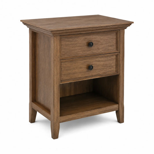 Table de chevet en bois avec tiroirs en chêne
