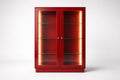 Glass Display Cabinet with LED Lights and Double Doors Red 150cm x 90cm x 40cm(L × W × H)