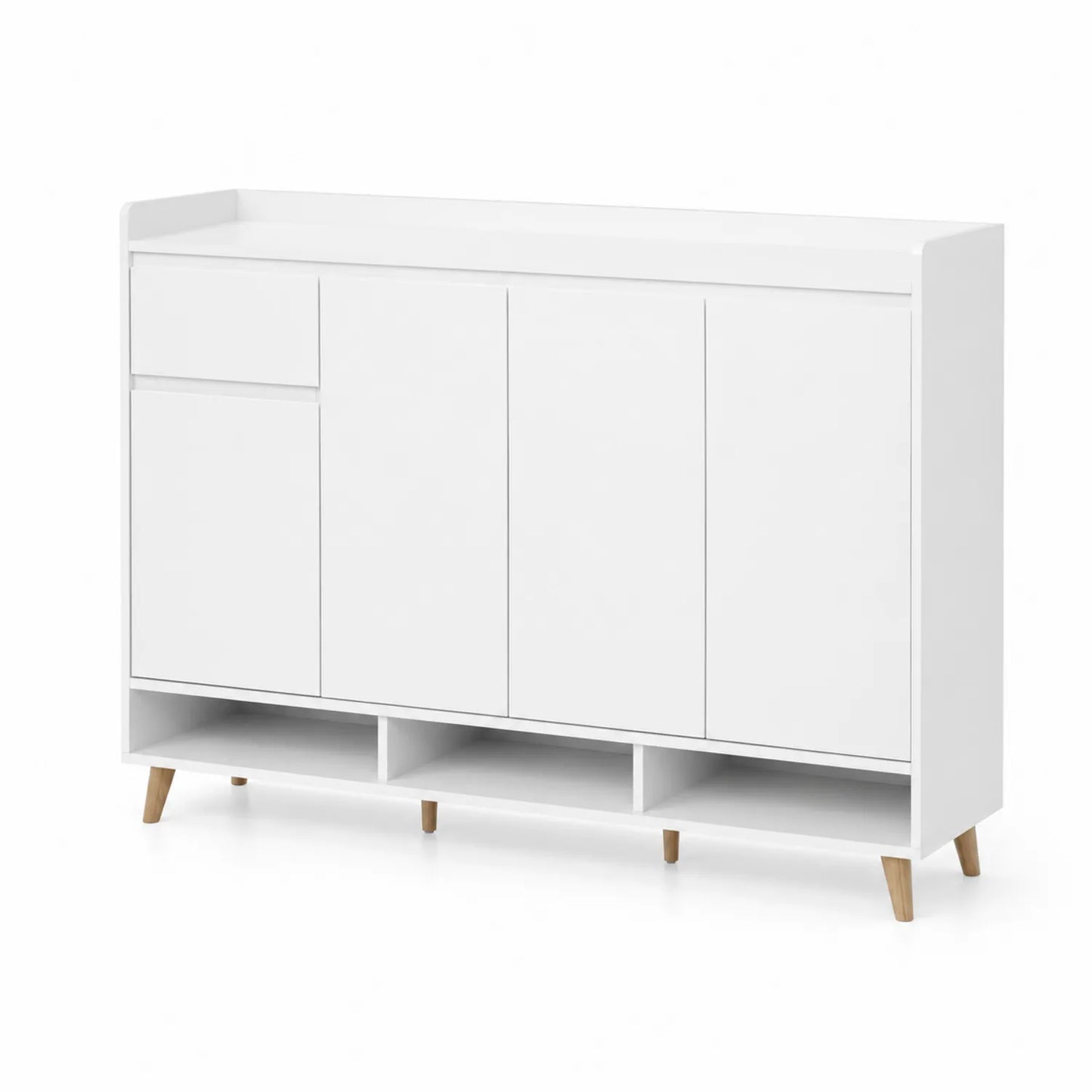 Buffet en Bois Blanc 3 Portes 1 Tiroir