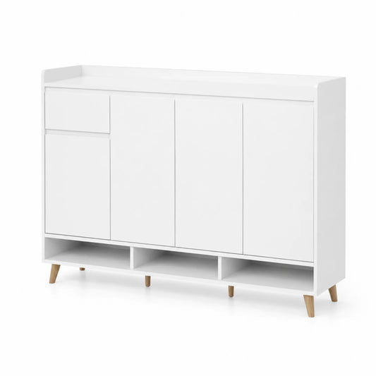 Buffet en Bois Blanc 3 Portes 1 Tiroir