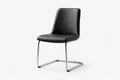 Black Faux Leather Dining Chair with Chrome Frame 45cm Wide x 55cm Deep x 85cm High