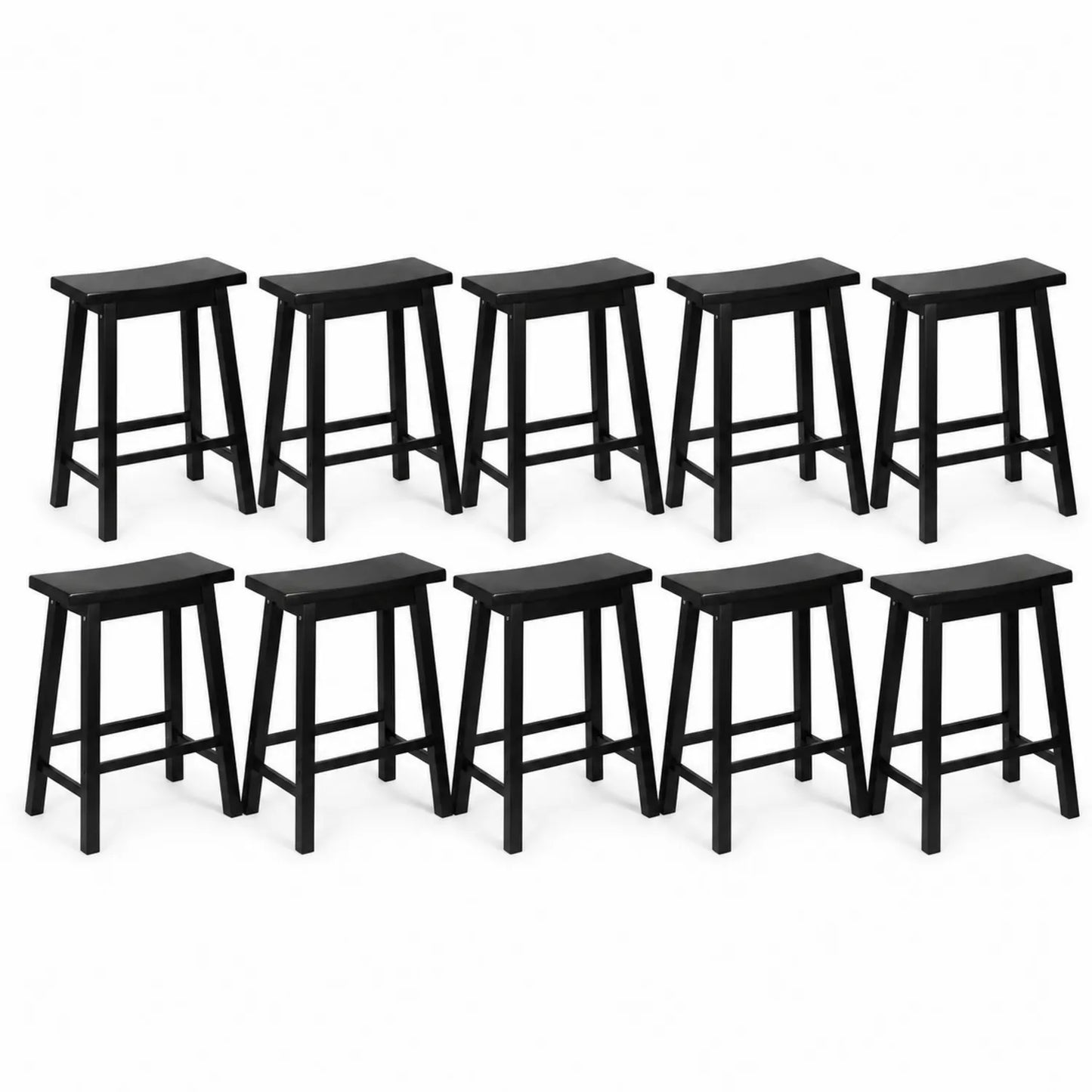 Ensemble de 12 tabourets de bar en bois noir