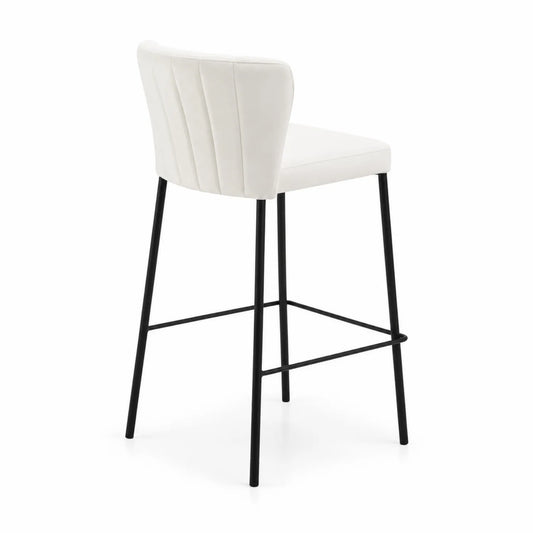 Tabouret de bar en cuir synthétique avec structure métallique