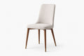 Polyester Upholstered Dining Chair with Solid Wood Legs Beige