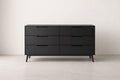 Black Wood 6-Drawer Dresser Chest
