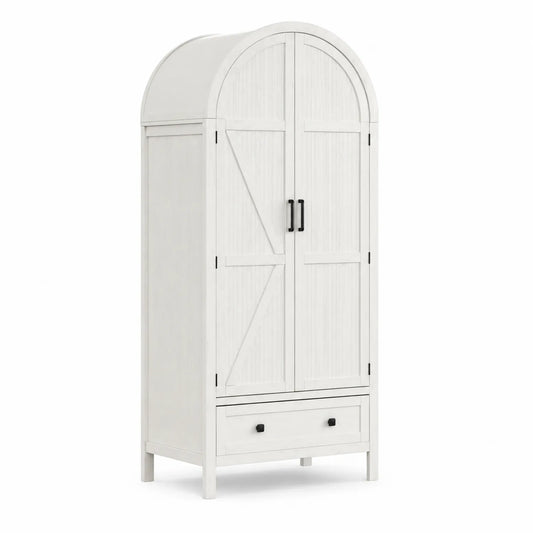 Armoire en bois de pin blanc avec tiroir