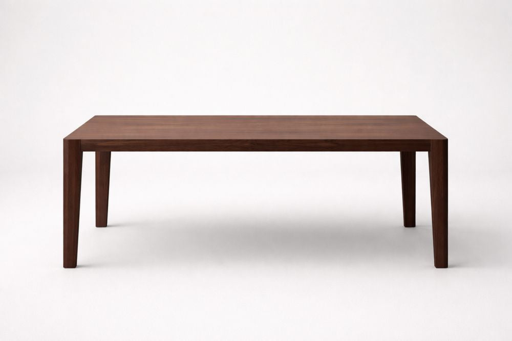 Solid Wood Rectangular Dining Table 180cm Long Walnut Finish