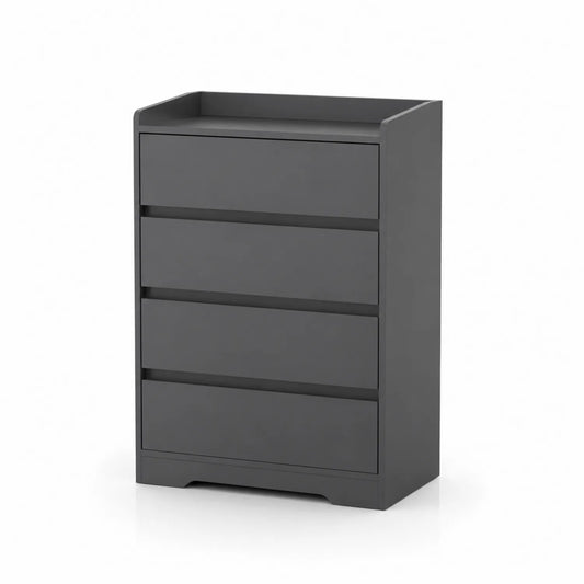 Commode en bois 4 tiroirs Gris foncé 90x60x40 cm