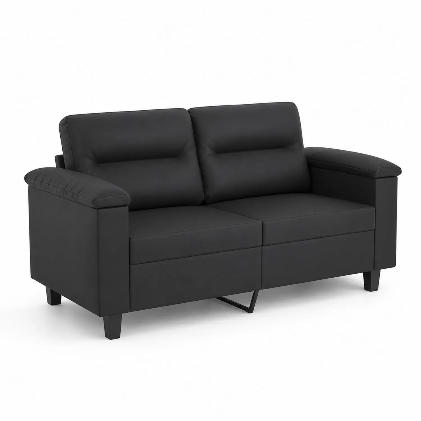 Canapé 2 places en cuir synthétique Noir 150 cm