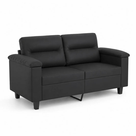 Canapé 2 places en cuir synthétique Noir 150 cm