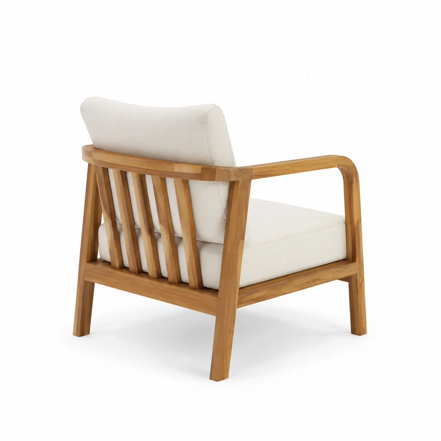 Chaise en teck avec coussins en polyester