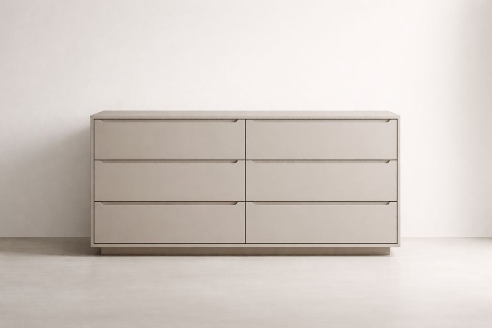 Six-Drawer Cabinet MDF Neutral Beige