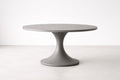 Round Concrete Dining Table with Pedestal Base Grey Ø 120 cm