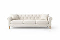 Tufted Linen Long Sofa, Cream